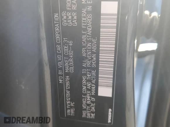 2015 Volvo S60 T5 Premier с VIN YV1612TBXF1299784, выставлен на аукционе Copart как лот 66449155 с пробегом 95 523 миль миль и Списание • Salvage title. История ставок и продаж доступна на DreamBid. Изображение 13.