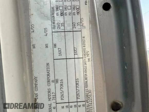 2005 Chevrolet Express Cargo YF7 Upfitter с VIN 1GBFG15T151225130, выставлен на аукционе Copart как лот 90625025 с пробегом 205 355 миль миль и Чистый • Clean title. История ставок и продаж доступна на DreamBid. Изображение 10.