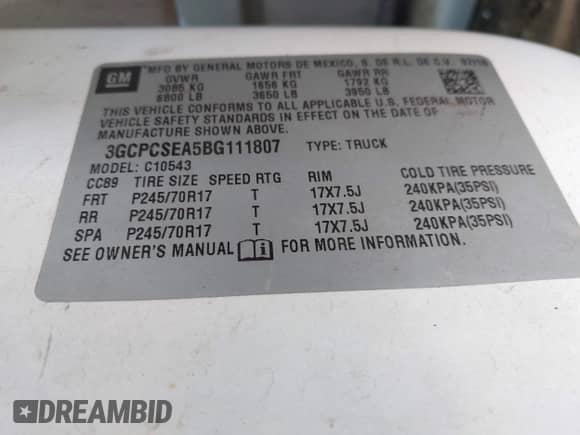 2011 Chevrolet Silverado 1500 LT с VIN 3GCPCSEA5BG111807, выставлен на аукционе IAAI как лот 42098757 с пробегом Не указан миль и . История ставок и продаж доступна на DreamBid. Изображение 9.