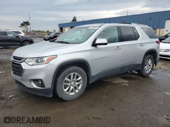 2018 Chevrolet Traverse LT Cloth z VIN 1GNERGKW5JJ245529, wystawiony jako Copart lot #81564855 z przebiegiem 96 892 mil mil oraz Czysty tytuł • Clean title. Historia ofert i sprzedaży dostępna na DreamBid. Obrazek 1.