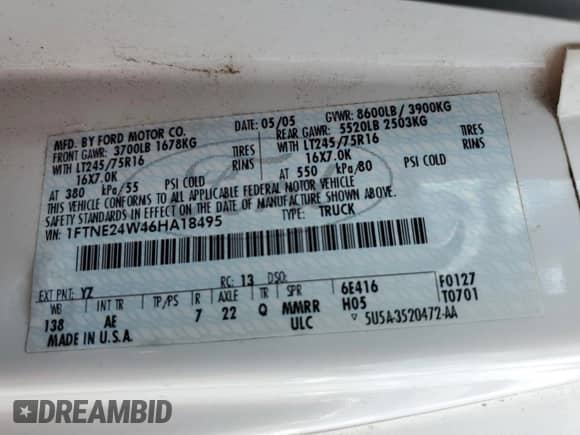 2006 Ford Econoline Cargo z VIN 1FTNE24W46HA18495, wystawiony jako Copart lot #62740785 z przebiegiem 196 811 mil mil oraz Szkoda całkowita • Salvage title. Historia ofert i sprzedaży dostępna na DreamBid. Obrazek 12.