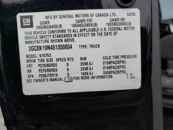 2005 Chevrolet Silverado SS with VIN 2GCEK19N451350604, listed as a Copart auction lot 84543754 with 156,533 mi miles and Salvage title. Bid and sale history available at DreamBid. Image 12.