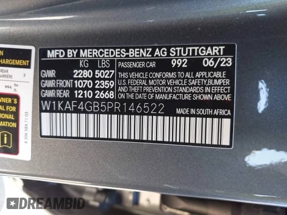 2023 Mercedes-Benz C 300 z VIN W1KAF4GB5PR146522, wystawiony jako IAAI lot #43029013 z przebiegiem 19 416 mil mil oraz . Historia ofert i sprzedaży dostępna na DreamBid. Obrazek 9.