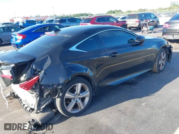 2015 Lexus RC 350 F Sport with VIN JTHSE5BC9F5001706, listed as a IAAI auction lot 43344575 with 67,019 mi miles and . Bid and sale history available at DreamBid. Image 4.