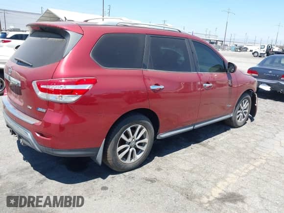 2014 Nissan Pathfinder Platinum Hybrid with VIN 5N1CR2MN7EC659165, listed as a IAAI auction lot 42715304 with 159,980 mi miles and . Bid and sale history available at DreamBid. Image 4.