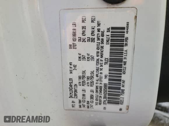 2002 Dodge Dakota Sport z VIN 1B7HL38XX2S650989, wystawiony jako Copart lot #73746534 z przebiegiem 392 280 mil mil oraz Szkoda całkowita • Salvage title. Historia ofert i sprzedaży dostępna na DreamBid. Obrazek 13.