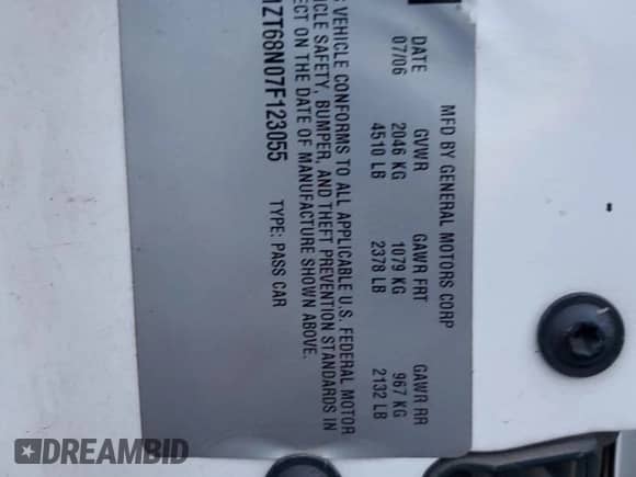 2007 Chevrolet Malibu Maxx LT с VIN 1G1ZT68N07F123055, выставлен на аукционе Copart как лот 79498724 с пробегом 219 602 миль миль и Списание • Salvage title. История ставок и продаж доступна на DreamBid. Изображение 12.