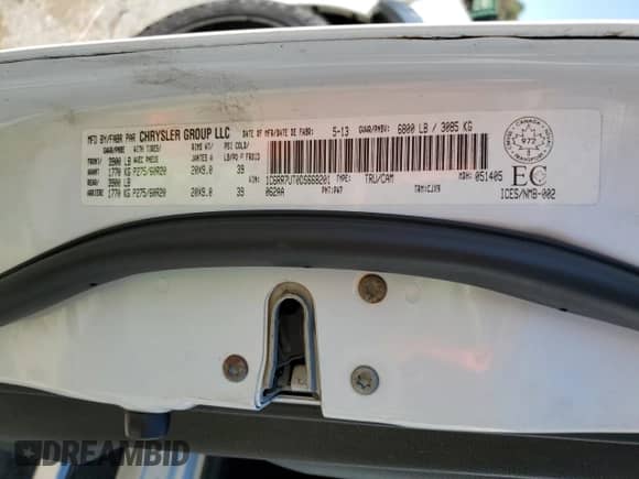 2013 Ram 1500 Sport with VIN 1C6RR7UT0DS668201, listed as a Copart auction lot 80690745 with 167,603 mi miles and Salvage title. Bid and sale history available at DreamBid. Image 12.