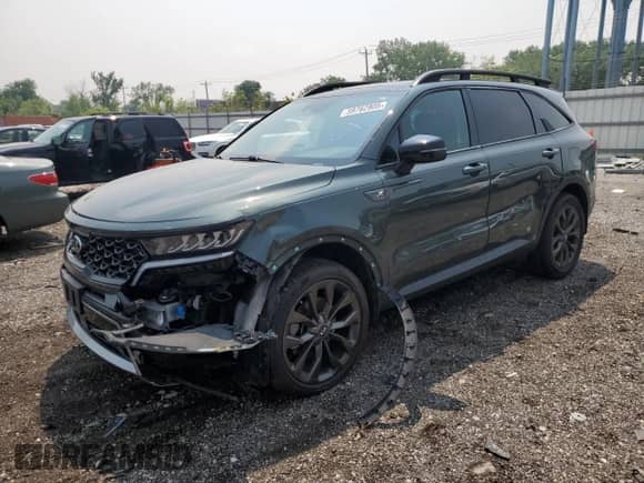 2021 Kia Sorento EX with VIN 5XYRHDLFXMG070550, listed as a Copart auction lot 59762805 with 56,816 mi miles and Salvage title. Bid and sale history available at DreamBid. Image 1.