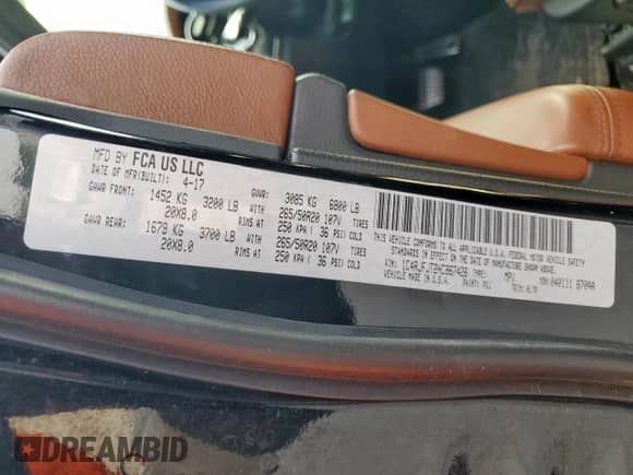 2017 Jeep Grand Cherokee Summit с VIN 1C4RJFJT2HC867426, выставлен на аукционе Copart как лот 53620325 с пробегом 128 163 миль миль и Чистый • Clean title. История ставок и продаж доступна на DreamBid. Изображение 14.