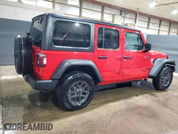 2024 Jeep Wrangler Sport S z VIN 1C4PJXDN5RW284259, wystawiony jako Copart lot #81069355 z przebiegiem 26 721 mil mil oraz Czysty tytuł • Clean title. Historia ofert i sprzedaży dostępna na DreamBid. Obrazek 3.