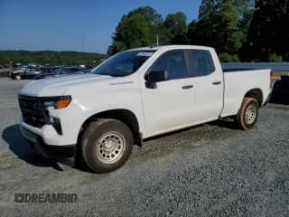 2024 Chevrolet Silverado 1500 Work Truck with VIN 1GCRAAEK6RZ192179, listed as a Copart auction lot 67468335 with 42,555 mi miles and Salvage title. Bid and sale history available at DreamBid. Image 1.