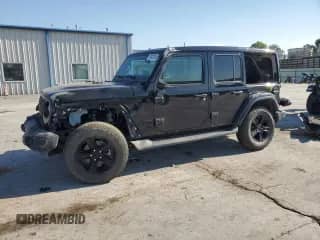 2022 Jeep Wrangler Unlimited Sahara Altitude with VIN 1C4HJXEN8NW262561, listed as a Copart auction lot 69820055 with 29,013 mi miles and Salvage title. Bid and sale history available at DreamBid. Image 1.