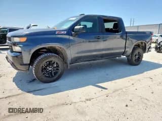 2021 Chevrolet Silverado 1500 Custom Trail Boss with VIN 1GCPYCEH9MZ332804, listed as a Copart auction lot 57714715 with 96,483 mi miles and Salvage title. Bid and sale history available at DreamBid. Image 1.