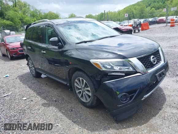 2016 Nissan Pathfinder S with VIN 5N1AR2MM4GC635388, listed as a IAAI auction lot 42240805 with 56,822 mi miles and . Bid and sale history available at DreamBid. Image 1.