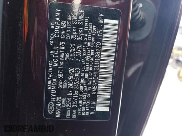 2020 Hyundai Palisade Limited с VIN KM8R5DHE3LU138270, выставлен на аукционе Copart как лот 80955453 с пробегом 62 973 миль миль и . История ставок и продаж доступна на DreamBid. Изображение 13.