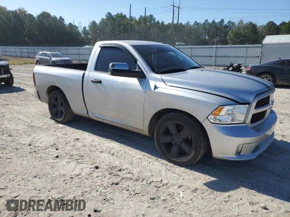 2014 Ram 1500 Tradesman with VIN 3C6JR6AT0EG101362, listed as a Copart auction lot 74875334 with 163,297 mi miles and Salvage title. Bid and sale history available at DreamBid. Image 4.