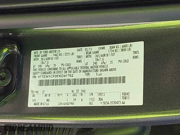 2015 Ford F-150 XL с VIN 1FTEW1CF0FKD41762, выставлен на аукционе IAAI как лот 42801176 с пробегом 124 986 миль миль и . История ставок и продаж доступна на DreamBid. Изображение 9.