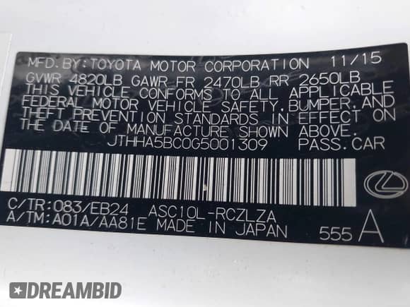 2016 Lexus RC 200t F Sport с VIN JTHHA5BC0G5001309, выставлен на аукционе IAAI как лот 42153814 с пробегом 59 769 миль миль и . История ставок и продаж доступна на DreamBid. Изображение 9.