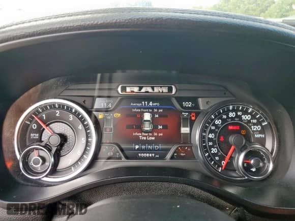 2019 Ram 1500 Laramie with VIN 1C6RREJT3KN884760, listed as a Copart auction lot 67175155 with 100,841 mi miles and Salvage title. Bid and sale history available at DreamBid. Image 9.