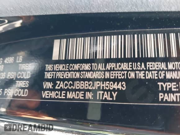 2018 Jeep Renegade Latitude z VIN ZACCJBBB2JPH59443, wystawiony jako IAAI lot #42555557 z przebiegiem 66 689 mil mil oraz . Historia ofert i sprzedaży dostępna na DreamBid. Obrazek 9.