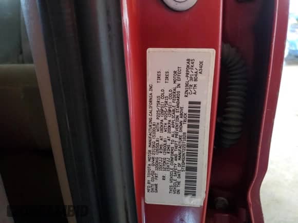2002 Toyota Tacoma PreRunner с VIN 5TEGM92N72Z071828, выставлен на аукционе Copart как лот 43996335 с пробегом 162 264 миль миль и Списание • Salvage title. История ставок и продаж доступна на DreamBid. Изображение 12.
