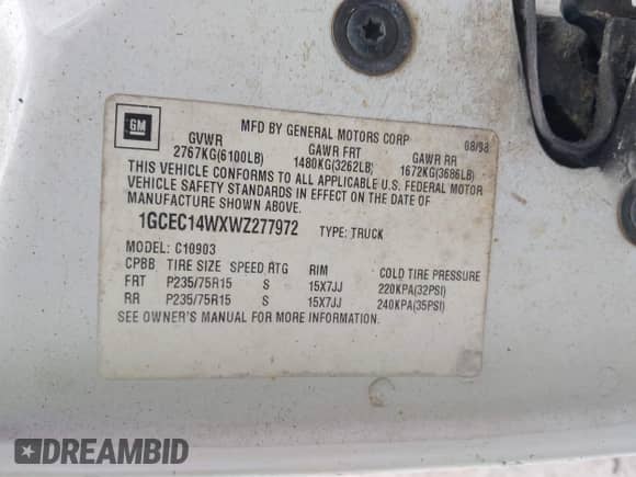 1998 Chevrolet Silverado 1500 с VIN 1GCEC14WXWZ277972, выставлен на аукционе IAAI как лот 43178275 с пробегом 111 397 миль миль и . История ставок и продаж доступна на DreamBid. Изображение 9.