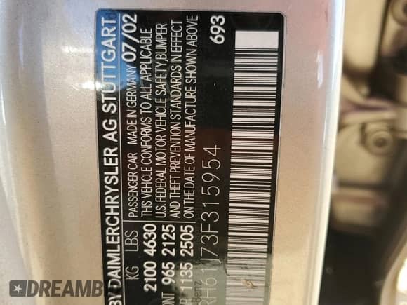 2003 Mercedes-Benz C 240 with VIN WDBRH61J73F315954, listed as a Copart auction lot 90311725 with 74,343 mi miles and Salvage title. Bid and sale history available at DreamBid. Image 13.