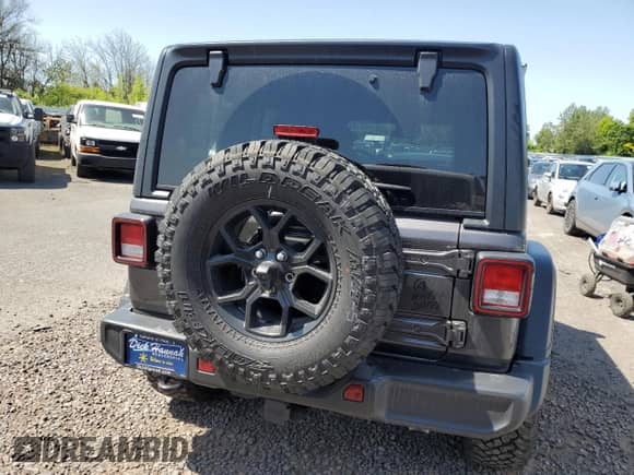 2024 Jeep Wrangler Willys with VIN 1C4PJXDG2RW300449, listed as a Copart auction lot 54367845 with 345 mi miles and Salvage title. Bid and sale history available at DreamBid. Image 6.