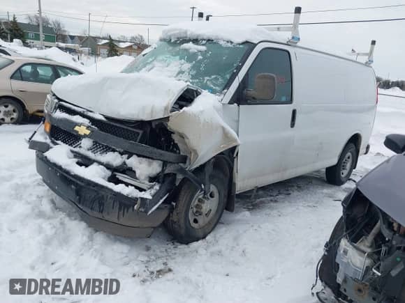 2021 Chevrolet Express Cargo with VIN 1GCWGAF70M1311573, listed as a IAAI auction lot 41619239 with 46,728 mi miles and . Bid and sale history available at DreamBid. Image 2.