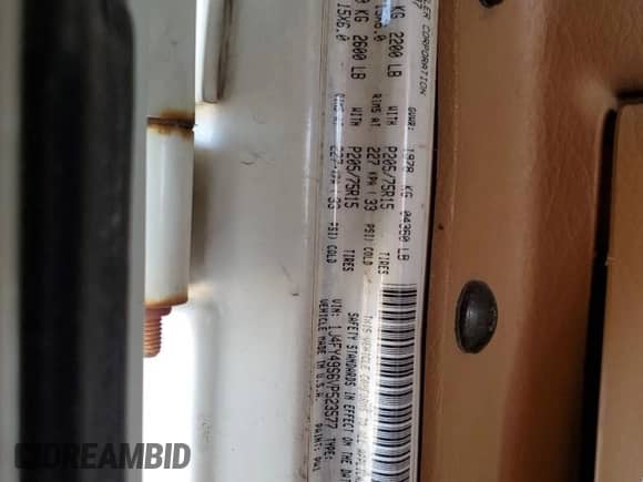 1997 Jeep Wrangler Sahara with VIN 1J4FY49S6VP523577, listed as a Copart auction lot 66736805 with 194,481 mi miles and Salvage title. Bid and sale history available at DreamBid. Image 12.