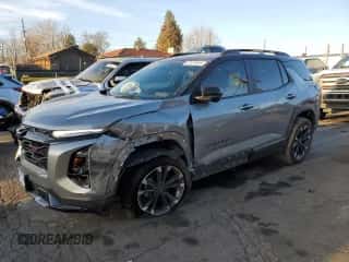 2025 Chevrolet Equinox AWD RS z VIN 3GNAXTEG2SL124579, wystawiony jako Copart lot #47129755 z przebiegiem Nie podano mil oraz Szkoda całkowita • Salvage title. Historia ofert i sprzedaży dostępna na DreamBid. Obrazek 1.