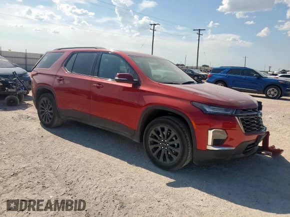 2023 Chevrolet Traverse RS z VIN 1GNERJKW4PJ272470, wystawiony jako Copart lot #65699875 z przebiegiem 25 211 mil mil oraz Szkoda całkowita • Salvage title. Historia ofert i sprzedaży dostępna na DreamBid. Obrazek 4.