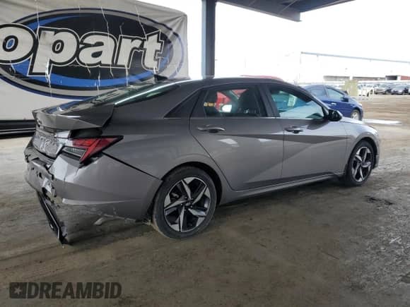 2022 Hyundai Elantra Limited with VIN KMHLN4AJ7NU014356, listed as a Copart auction lot 84930985 with 56,615 mi miles and Salvage title. Bid and sale history available at DreamBid. Image 3.