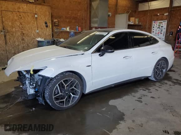 2021 Hyundai Sonata N Line with VIN 5NPEK4JC0MH131339, listed as a Copart auction lot 81900325 with 63,795 mi miles and Salvage title. Bid and sale history available at DreamBid. Image 1.