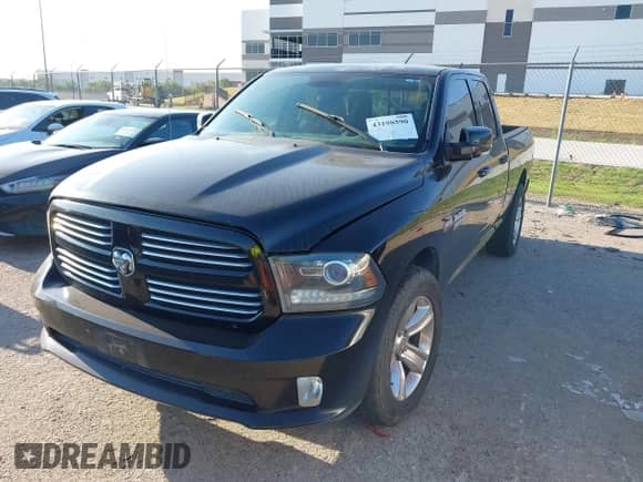 2014 Ram 1500 Sport with VIN 1C6RR6HT4ES153479, listed as a IAAI auction lot 43198590 with 94,182 mi miles and . Bid and sale history available at DreamBid. Image 2.