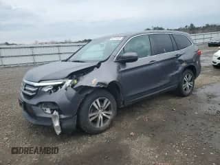 2018 Honda Pilot EX-L z VIN 5FNYF6H60JB018496, wystawiony jako Copart lot #46778125 z przebiegiem 171 174 mil mil oraz Szkoda całkowita • Salvage title. Historia ofert i sprzedaży dostępna na DreamBid. Obrazek 1.