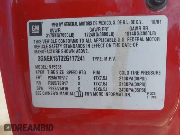 2002 Chevrolet Avalanche с VIN 3GNEK13T32G177241, выставлен на аукционе IAAI как лот 43250174 с пробегом Не указан миль и . История ставок и продаж доступна на DreamBid. Изображение 9.