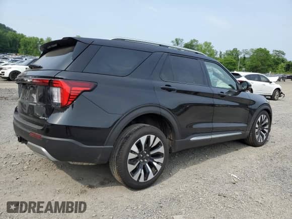 2025 Ford Explorer Platinum with VIN 1FMUK8HH7SGB23840, listed as a Copart auction lot 59996365 with 2,505 mi miles and Salvage title. Bid and sale history available at DreamBid. Image 3.