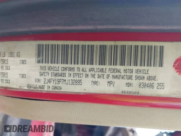 1991 Jeep Wrangler with VIN 2J4FY19P7MJ132895, listed as a IAAI auction lot 42541973 with 169,999 mi miles and . Bid and sale history available at DreamBid. Image 9.