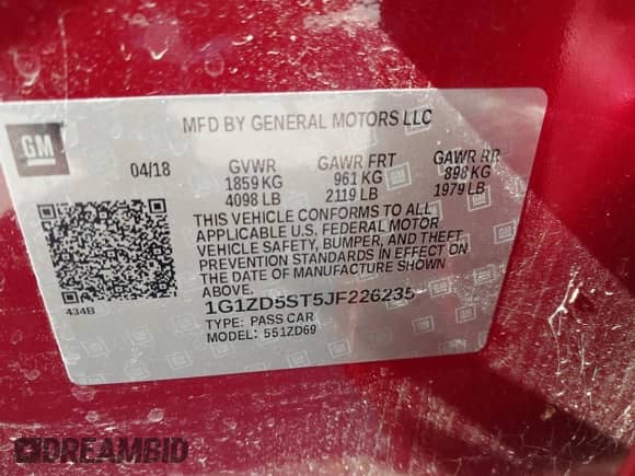 2018 Chevrolet Malibu LT с VIN 1G1ZD5ST5JF226235, выставлен на аукционе IAAI как лот 43444750 с пробегом 157 992 миль миль и . История ставок и продаж доступна на DreamBid. Изображение 9.