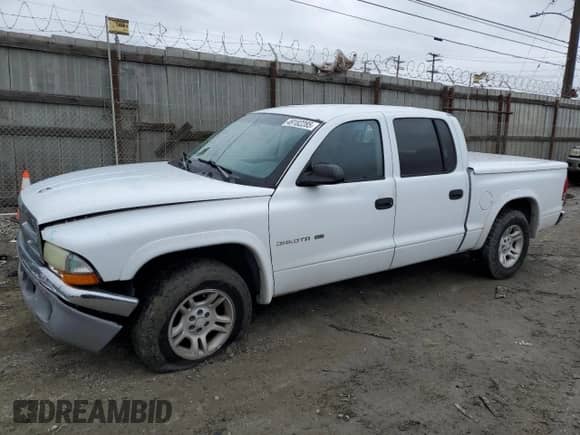 2002 Dodge Dakota SLT with VIN 1B7HL48NX2S638927, listed as a Copart auction lot 49182285 with 376,546 mi miles and Salvage title. Bid and sale history available at DreamBid. Image 1.