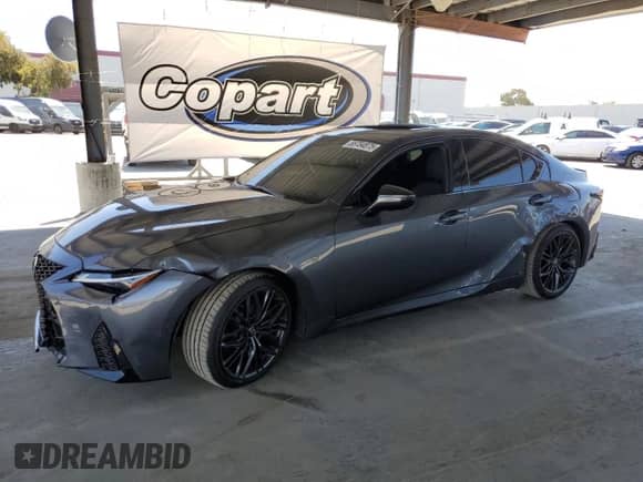 2025 Lexus IS 500 F Sport Performance z VIN JTHAP1D21S5007187, wystawiony jako Copart lot #55784875 z przebiegiem 6 084 mil mil oraz Szkoda całkowita • Salvage title. Historia ofert i sprzedaży dostępna na DreamBid. Obrazek 1.