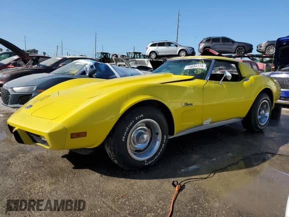 1976 Chevrolet Corvette с VIN 1Z37L6S435024, выставлен на аукционе Copart как лот 74694174 с пробегом 76 512 миль миль и На запчасти • Non repairable. История ставок и продаж доступна на DreamBid. Изображение 1.
