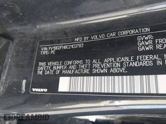 2012 Volvo S60 T6 с VIN YV1902FH8C2103783, выставлен на аукционе IAAI как лот 43109988 с пробегом 177 042 миль миль и . История ставок и продаж доступна на DreamBid. Изображение 9.