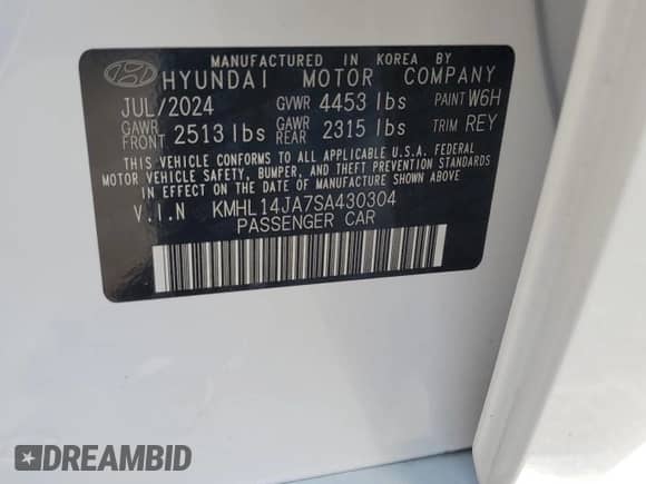 2025 Hyundai Sonata SEL Convenience z VIN KMHL14JA7SA430304, wystawiony jako Copart lot #64964995 z przebiegiem 2 127 mil mil oraz Szkoda całkowita • Salvage title. Historia ofert i sprzedaży dostępna na DreamBid. Obrazek 12.