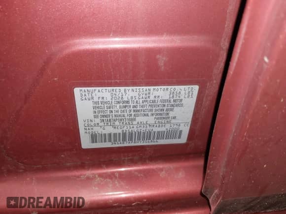 2017 Nissan Sentra SR с VIN 3N1AB7AP8HY316866, выставлен на аукционе IAAI как лот 42171269 с пробегом 73 715 миль миль и . История ставок и продаж доступна на DreamBid. Изображение 9.