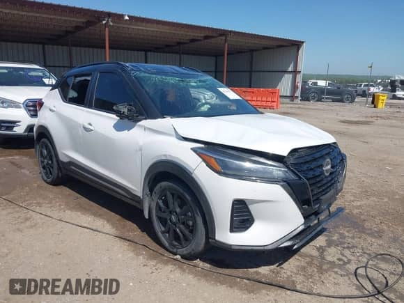 2023 Nissan Kicks SR with VIN 3N1CP5DV2PL499136, listed as a IAAI auction lot 42266972 with 38,328 mi miles and . Bid and sale history available at DreamBid. Image 1.