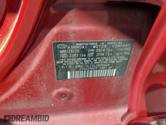 2020 Hyundai Elantra SE с VIN KMHD74LF0LU899424, выставлен на аукционе Copart как лот 71264525 с пробегом 77 279 миль миль и Списание • Salvage title. История ставок и продаж доступна на DreamBid. Изображение 12.