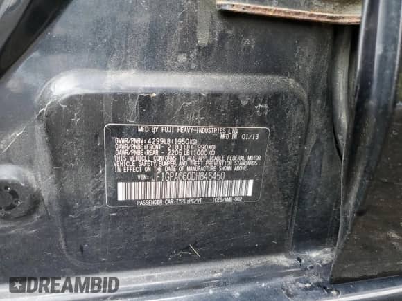 2013 Subaru Impreza Premium с VIN JF1GPAC60DH846450, выставлен на аукционе Copart как лот 85009405 с пробегом 184 728 миль миль и Чистый • Clean title. История ставок и продаж доступна на DreamBid. Изображение 12.